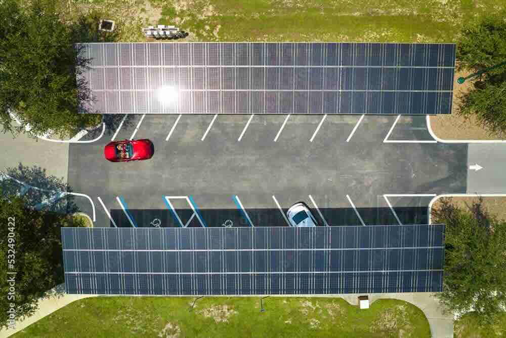 Solar carports for EV charging