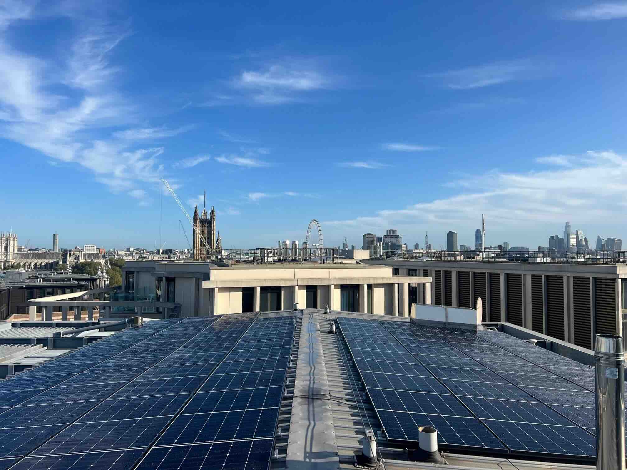 Westminster hotel rooftop solar PV