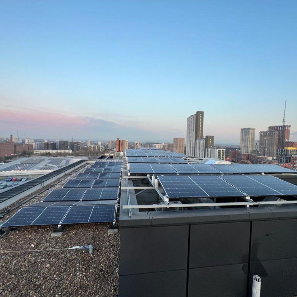 Rooftop solar panels - Dakota hotel in Edinburgh